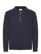 Half Zip Polo Sweat Navy Lindbergh