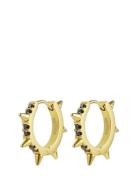 Crown Spike Earring Black/Silver Black Bud To Rose