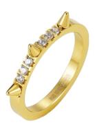 Crown Spike Ring Clear/Silver Gold Bud To Rose