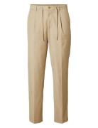 Slm190-Reg Tapered Leroy Pleat Pant Noos Beige Selected