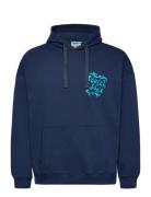 Front And Back Artwork Loosefit Hoodie Navy Scotch & Soda