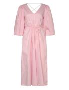 Objpaige 2/4 Re Vneck Midi Dress 144 Pink Object