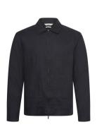 Slhregjeremy Linen Zip Overshirt Navy Selected