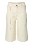 Slftenna Mw Bermuda Denim Shorts Cream Selected