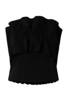 Slfvinelle Pleated Bandeau Top B Black Selected