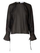 Slfiris Ls O-Neck Top Black Selected