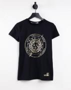 Love Moschino sun print logo t-shirt in black