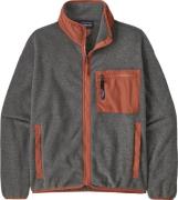 Patagonia Women's Synchilla Jacket Nickel W/Burl Red