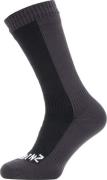 Sealskinz Waterproof Cold Weather Mid Length Sock Black/Grey