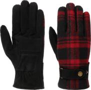 Stetson Men's Gloves Goat Suede/Shadow Plaid Black/Red