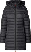 Save the Duck Women's Long Animal Free Puffer Jacket Carol Black