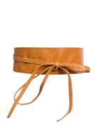 Pcvibs Leather Tie Waist Belt Vyö Brown Pieces