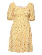 Enzinnia Ss Short Dress Aop 6696 Lyhyt Mekko Yellow Envii