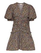 Poplin Rouching Dress Lyhyt Mekko Multi/patterned By Ti Mo