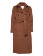 Objclara Wool Coat Outerwear Coats Winter Coats Brown Object
