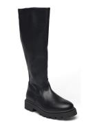 Slfemma High Shafted Leather Boot B Korkeavartiset Saapikkaat Black Se...