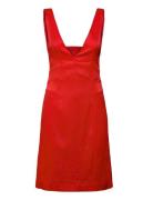 Long Mini Length Strap Dress Lyhyt Mekko Red IVY OAK