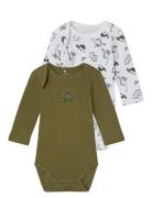 Nbmbody 2P Ls Dino Noos Bodies Long-sleeved Multi/patterned Name It