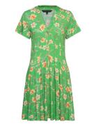Camille Meadow V Neck Dress Lyhyt Mekko Green French Connection