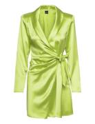 Satin Wrap Blazer Dress Lyhyt Mekko Green Gina Tricot
