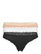 Brief 3-P Em Lace Thong Reg Co Stringit Alusvaatteet Black Lindex