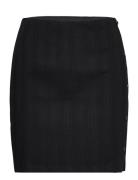Badge Rib Elongated Skirt Lyhyt Hame Black Calvin Klein Jeans
