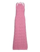 Crochet Long Dress Maksimekko Juhlamekko Pink Mango