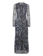 Tjw Zebra Maxi Knit Dress Maksimekko Juhlamekko Blue Tommy Jeans