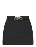 Belted Logo Mini Skirt Lyhyt Hame Black Michael Kors