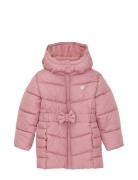 Belted Puffer Coat Toppatakki Pink Tom Tailor