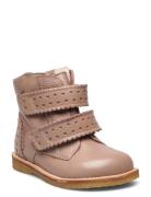 Boots - Flat - With Velcro Bootsit Nauhalliset Saapikkaat Beige ANGULU...