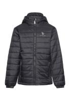 Uspa Hooded Quilted Jacket Toppatakki Black U.S. Polo Assn.