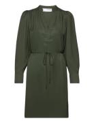 Slfkassandra Ls Short Dress B Lyhyt Mekko Green Selected Femme