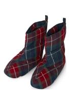 Charlie Checked Flannel Re-Down Sock Aamutossut Tohvelit Red Lexington...