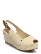 Iconic Elba Sling Back Wedge Kiilakorkokengät Beige Tommy Hilfiger