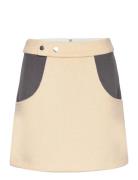 Mini Skirt With Snaps Lyhyt Hame Beige Cannari Concept