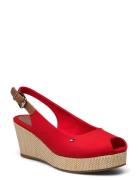 Iconic Elba Sling Back Wedge Kiilakorkokengät Red Tommy Hilfiger