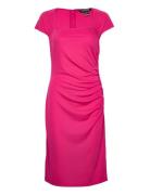 Stretch Jersey Dress Polvipituinen Mekko Pink Lauren Ralph Lauren