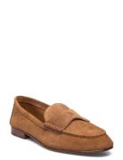 Embossed-Pony Suede Penny Loafer Loaferit Matalat Kengät Brown Polo Ra...