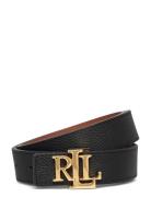 Logo Reversible Pebbled Leather Belt Vyö Black Lauren Ralph Lauren