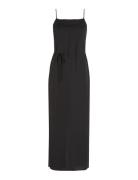 Recycled Cdc Midi Slip Dress Polvipituinen Mekko Black Calvin Klein
