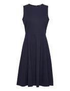 Ponte Fit-And-Flare Dress Polvipituinen Mekko Navy Lauren Ralph Lauren