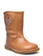 Boots - Flat - With Zipper Talvisaappaat Brown ANGULUS