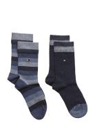 Th Kids Basic Stripe Sock 2P Sukat Blue Tommy Hilfiger