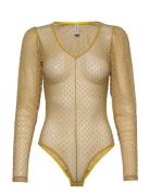 Donna Bodystocking Body Alusmekko Yellow Underprotection