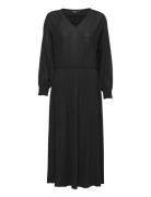 Slmieko Long Dress Ls Polvipituinen Mekko Black Soaked In Luxury