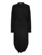 Srfreedom Midi Shirt Dress Polvipituinen Mekko Black Soft Rebels