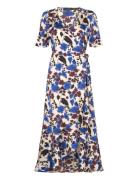 Slkarven Printed Dress Ss Polvipituinen Mekko Blue Soaked In Luxury