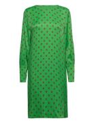Dress With Gatherings In Dot Print Polvipituinen Mekko Green Coster Co...