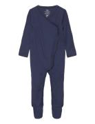 Rib Jersey Full Body Crossover Pyjama Sie Jumpsuit Haalari Navy Copenh...